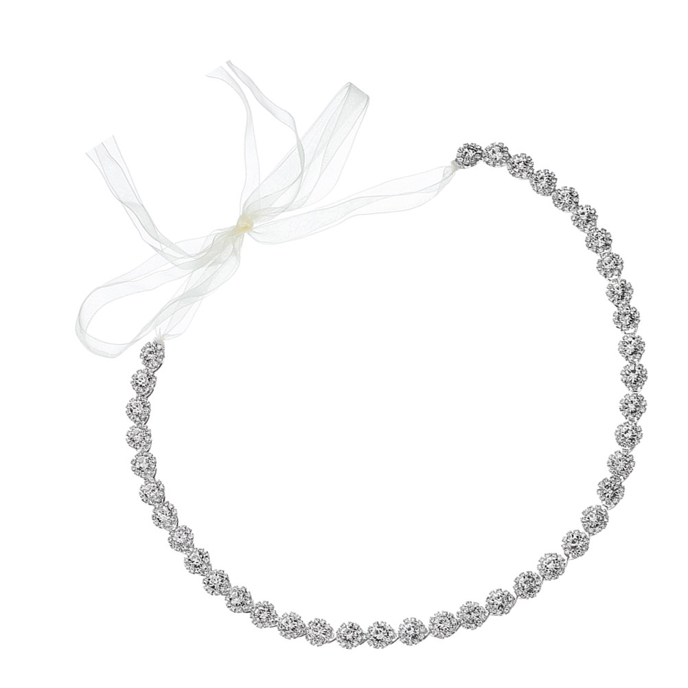 Bridal Sash Ribbon - シルバーリボン、ブライダルベルト、クリスタル装飾、ウェディング用ウエストバンド、エレガントなブライダルドレスの装飾、完璧なウェディング、ブライズメイド、パーティー用