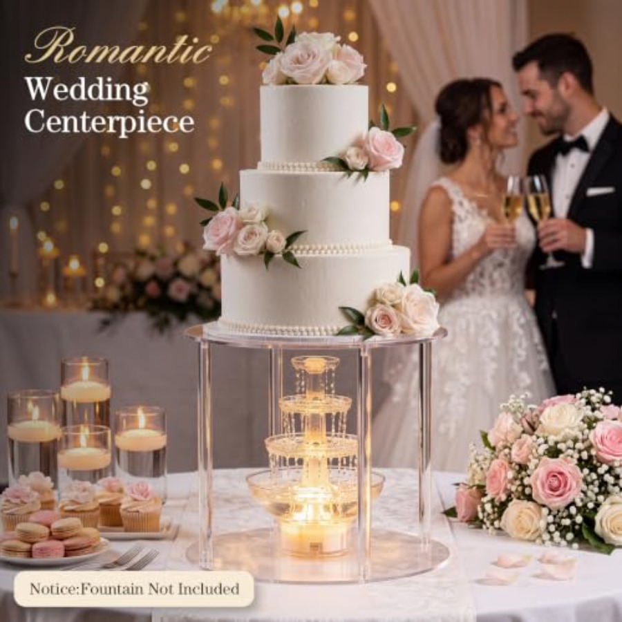16インチのアクリル製噴水型ケーキスタンド、結婚式用、クリア - Wedding Fountain のレビューと価格