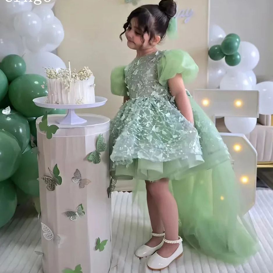 エレガントなカスタマイズされたフラワーガールドレス結婚式用半 - Bridal Sash Ribbon のレビューと価格