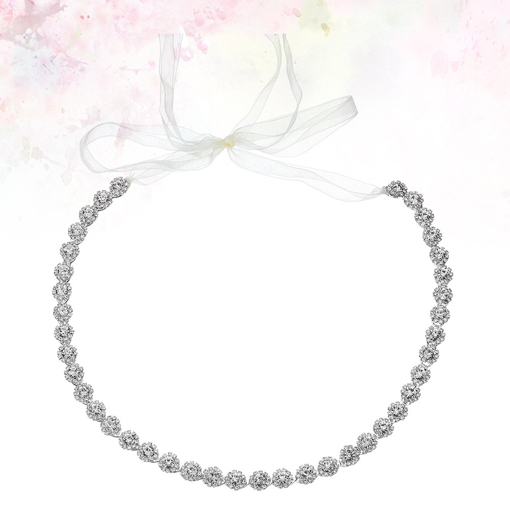 シルバーリボン、ブライダルベルト、クリスタル装飾、ウェディン - Bridal Sash Ribbon のレビューと価格