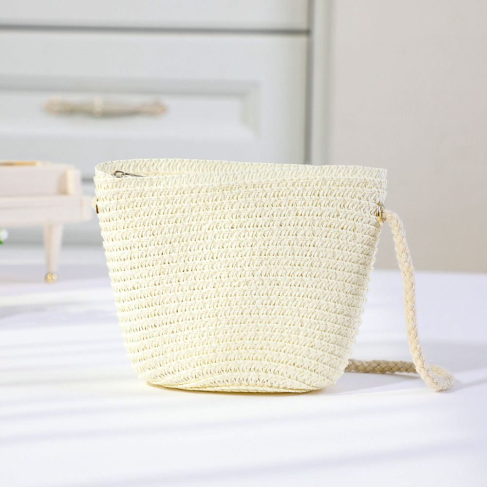 手作りの女の子用花柄ストローバッグ、ジッパー付きコインパース - Flower Girl Basket のレビューと価格