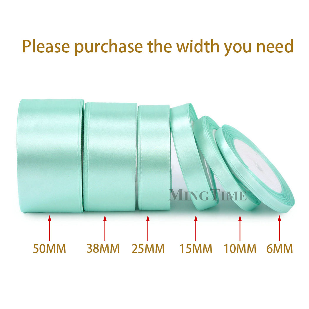 ミントグリーンのサテンリボン,25ヤード,6mm,10mm, - Bridal Sash Ribbon のレビューと価格