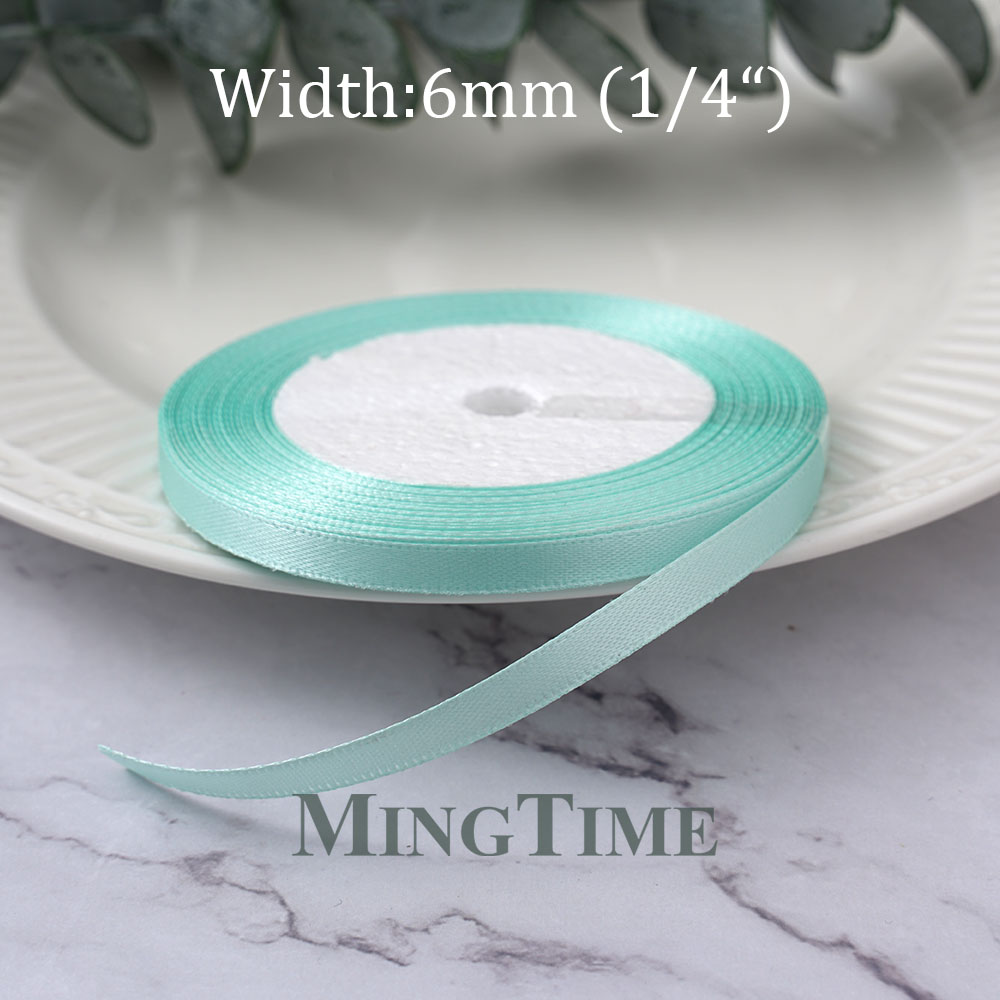 ミントグリーンのサテンリボン,25ヤード,6mm,10mm, - Bridal Sash Ribbon のレビューと価格