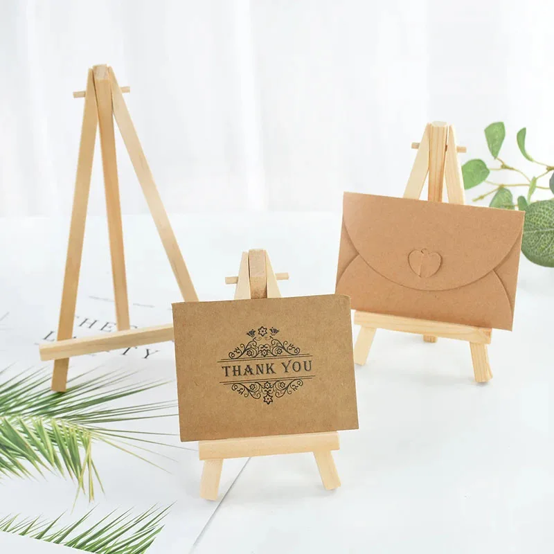 10 個木製ミニイーゼルフレームデスクトップ三角形ディスプレ - Table Number Gold のレビューと価格